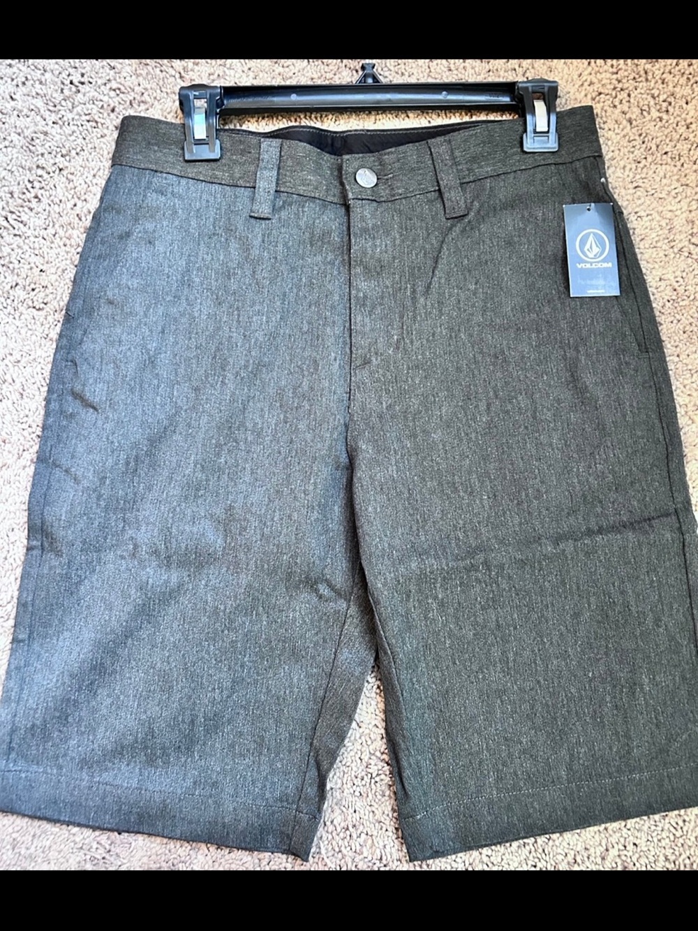Volcom Men’s Charcoal Flat Front Shorts